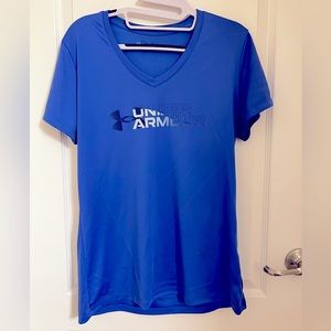 Women’s v neck loose fit heat gear royal blue